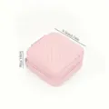 Draagbare roze sieradendoos met golfpatroon stiksel en nauwkeurige afmetingen van 9,5 cm - Vierkante Ritsdoos / Verguld Roze