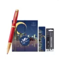 Parker IM Twilight City rollerball pen gift set with red textured metal body and elegant box. - IM Flame Red Rollerball Pen & Dreamer Gift Sets