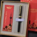 Hero metal rollerball pen high-end business gift set with luxury black and gold design signature pen. - Matte Black Pen & Red Gift Box