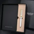 Hero rollerball pen and notebook gift set, metal signature pen, high-end business office supply. - Shimmering White and Notebook Gift Box