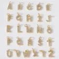 Gold 26 Buchstaben Charms mit Strasssteinen, DIY Schmuck Anhänger für Halskette und Armband. - Buchstabe A / Gold