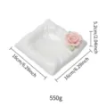 Ceramic jewelry tray with pink rose, white pillow shaped ring dish trinket organizer display. - Square Pink Flower