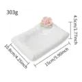 Handmade ceramic pillow jewelry tray with pink rose flower, perfect for ring display and soap dish. - Long Pink Floral