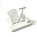 White 4-piece jewelry display set with necklace bust, T-bar and ring stand for jewelry storage. - White