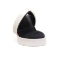Elegante scatola porta gioielli bianca a forma di cuore con luce LED per anelli - Scatola Luminosa a LED a Superficie Diamantata-Anello a Cuore / Bianco