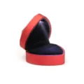 Scatola porta gioielli LED rossa a forma di cuore con velluto nero - Scatola Luminosa a LED a Superficie Diamantata-Anello a Cuore / Rosso