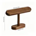 Expositor de joyas de madera en acabado nogal con medidas - Soporte de Capa Única Ovalada Inclinada / 16cm / Nogal