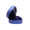 Elegante scatola per gioielli a LED a forma di cuore con finitura blu opaco e velluto - Scatola Luminosa a LED a Superficie Diamantata-Anello a Cuore / Blu
