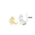 Ciondolo lettera R in acciaio inossidabile accessorio per gioielli DIY, oro e argento 10x12mm - Lettera R / Argento