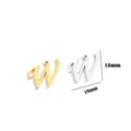 Ciondolo a lettera W in acciaio inossidabile charm fai da te oro argento accessorio - Lettera W / Argento