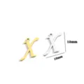 Ciondolo lettera X in acciaio inossidabile accessorio gioielli DIY, oro e argento, 12x10mm. - Lettera X / Argento