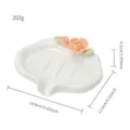 Porte-savon en céramique avec design de drainage et élégante décoration de fleur rose pour lavabo. - Porte-savons à fleurs orange