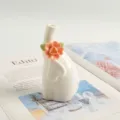 Vaso elefante in ceramica fatto a mano simpatica statuetta animale decorazione per la casa - Elefante con Fiore Rosa