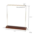 Large wooden necklace and bracelet display stand with detailed dimensions and weight - Painted Wood Base Double-Sided Hooks Necklace Rack - Gold