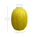 Kreative gelbe Keramik Zitronen Vase, texturierte Blasen Oberflaeche, Luxus Deko Ornament. - Zitronenvase