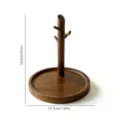 Schmuckständer aus Holz mit Ast-Design und runder Ablageschale - Ast Display Schale / Walnuss