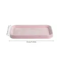 Plateau à bijoux élégant en velours rose 23x15cm pour bagues et boucles d'oreilles - Plateau Bijoux Rectangulaire Incliné vers l'Intérieur / 23x15x1.9cm / Rose