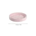 Plateau à bijoux minimaliste en velours rose de 12 cm pour ranger bagues et boucles - Plateau Bijoux Rond Incliné vers l'Intérieur / 12x12x1.9cm / Rose