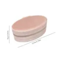 Joyero de terciopelo rosa portátil de forma ovalada con cremallera para organizar viajes - Rosa