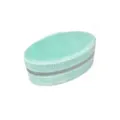 Joyero portátil de terciopelo verde menta en forma ovalada para anillos y pendientes - Azul claro