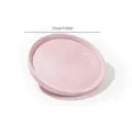 Plateau à bijoux en velours rose pour bagues et boucles d'oreilles, 25cm / 9.84in - Plateau Bijoux Rond Incliné vers l'Intérieur / 25x25x1.9cm / Rose