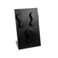 Soporte magnético para pendientes de 3 posiciones en cuero cepillado negro - Magnético 3 Posiciones L - Negro Cepillado / 28x18cm