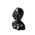 Elegante expositor de joyas de resina negra busto de niña para pendientes y collares - Resin Flower Blindfold Girl - Black
