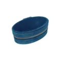 Estuche portátil de terciopelo azul pavo real para guardar anillos pendientes y collares - Azul Zafiro