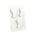 Soporte magnético blanco para pendientes en forma de L con tres soportes de oreja - Magnético 3 Posiciones L - Blanco Cepillado / 28x18cm