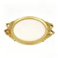 Vassoio per gioielli dorato vintage con fiocchi e fiori per anelli - 38x25cm / Beige