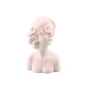 Elegante soporte para joyas de resina, busto de niña con venda de flores color rosa - 树脂花带遮眼少女像-石膏白