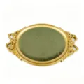 Elegante vassoio vintage dorato con velluto verde per l'organizzazione di anelli e collane - 38x25cm / Verde erba
