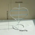 Expositor de pendientes en forma de corazón de metal blanco, medidas 23 cm x 31,5 cm - Blanco