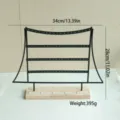 Guía detallada de tamaños para soporte de pendientes de 4 niveles en metal negro y madera - Negro