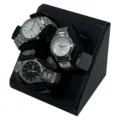 3-slot automatic watch winder in carbon fiber PU leather with memory foam pillows - 3 Slots / Black Carbon Fiber Texture
