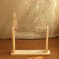 Professional vertical wood and acrylic earring display stand with notches for jewelry storage - Square 4 Rows / Natural Wood Base Transparent Board