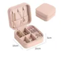 Portable travel jewelry organizer box in nude pink with zipper closure - 10*10*5cm / Nude Pink