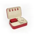 Rote multifunktionale Schmuckschatulle mit Etui und Beutel im Set - 21*15cm / Burgunderrot