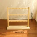 Sieradenstandaard van massief hout met 3 niveaus voor oorbellen, 30cm bij 28.5cm. - 3 Lagen 18 Haken / Natuurlijke houtkleur
