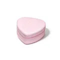 Elegante roze hartvormige sieradendoos met gewatteerd chevronpatroon voor op reis - Hart Ritsdoos / Verguld Roze
