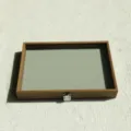 Walnut wood jewelry storage box with velvet interior and clear lid for ring display - Ring Display Style / Walnut Color (Grey Interior)