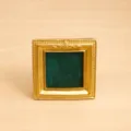 Retro goldener Schmuckrahmen Display-Tablett mit dunkelgrünem Samt für Ringe und Ohrringe - 6-Slot Ring-Stil / Dunkelgrün