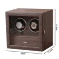 Scatola carica orologi doppia, dimensioni 22x17,5x21,5 cm, effetto legno marrone. - Versione Vintage (Doppio Caricatore)