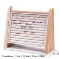 Schmuckständer aus Walnussholz mit Samtrollen für Ringe und Ohrringe, 31x11,5x27 cm - Beige Samt Schräg Ringständer / 31*11.5*27cm / Beige