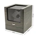 Caricatore automatico per 3 orologi in finitura legno lucido, dimensioni 18x18x20.3cm - 3 Posti / Venatura del Sandalo Dorato