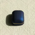 Elegant matte dark blue jewelry box with gold trim for wedding rings and proposals - Ring Box / Royal Blue