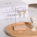 Soporte para pendientes de metal y madera, 11cm de altura y base de madera de 6cm - Organizador de Joyas con Letras Smile de Metal