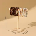 Detailansicht vom Holzarmbandständer mit Maßen von 21 x 19,5 x 5,9 cm für Schmuck. - 21x19.5x5.9cm / Naturholz Mittel