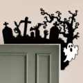 Halloween decorazione angolare porta fantasma lapide silhouette festa spettrale casa home - Fantasma della pietra tombale