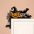 Decorazione angolo porta pipistrello zucca di Halloween oggetti di scena per feste. - Zucca con Cappello da Strega